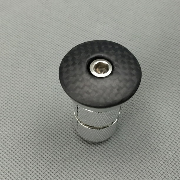 Bike Bicycle Headset Stem Expander Plug + Carbon Top Cap For 28.6mm