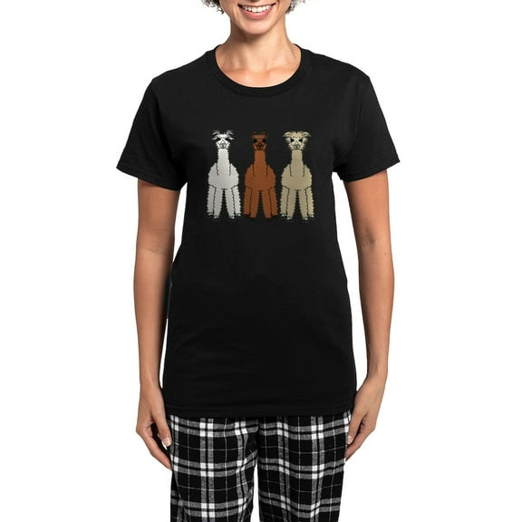 CafePress - Alpaca No Text Women's Dark Pajamas - Women's Short Sleeve Print T-Shirt and Pants Dark Cotton Pajama Set