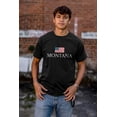 thumbnail image 4 of Montana Pride American Flag MT USA Plus Size Crewneck Graphic Tee Shirt Brisco Brands 2X, 4 of 5