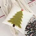 thumbnail image 4 of Velvet Embroidery Christmas Tree Pillow - Festive Sofa Cushion Decor for Living Room Bed Holiday Accent​(Green), 4 of 6