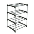 thumbnail image 3 of Mainstays 4 Tier Shoe Rack, Black and Silver, 8 Pairs of Shoes, Metal Tubes & Plastic Connectors, 3 of 10