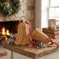 thumbnail image 6 of Handwoven Rattan Bell Christmas Ornaments, Natural Wicker Hanging Decor for Tree, Fireplace, Tabletop, Cozy Holiday Accent, 6 of 7