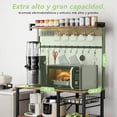 thumbnail image 4 of Alacena de Almacenamiento de 8 Niveles, Estante de Cocina con Enchufes y 15 Ganchos，Estante de Microondas, Mueble Multiusos de Cocina, Sala, Oficina，Cafetería (Marrón), 4 of 4