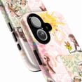 thumbnail image 2 of Whimsical Curious Monkey Phone Case, Pink Floral Patchwork Design Cover for iPhone 17 16 15 14 13 12 11 Pro Plus Mini, 2 of 6