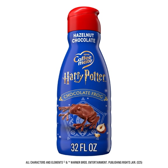 Coffee mate Harry Potter Hazelnut Chocolate Frog Flavored Creamer, Non Dairy Liquid Coffee Creamer 32 fl oz