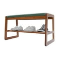 thumbnail image 5 of Shoe Bench, Shoe Storage Bench, Entryway Shoe Rack 27.55* 13.58* 16.14in(Nut-brown + Green ), 5 of 15