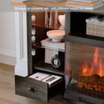 thumbnail image 6 of FAGAGA 59" Electric Fireplaces TV Stands with Charging Station for TVs Up To 70'', LED Entertainment Centers,Dark Rustic Oak, 6 of 8