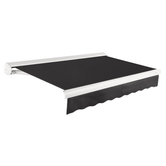 Awntech 10 Ft Key West Right Motorized Heavy Duty Patio Retractable Awning with Cassette (120in x 9.38in x 96in), Black