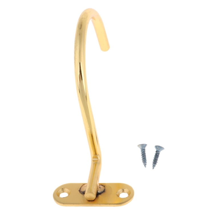 4-Pack Brass Pool Table Hooks - Snooker Cue Rack Holders With Mounting Screws