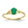 thumbnail image 1 of 10k Yellow Gold Emerald Birthstone Ring May Gemstone, 1 of 9