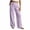 A Purple, variant on Wide Leg Pants for Women Dqueduo Women's Solid Color Elastic Waist Casual Pocket Straight-Leg Pants – Linen Blend Trousers Light Blue L