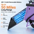thumbnail image 5 of MOONCOOL Folding Electric Bike for Adults, 1200W 85Nm Motor , 48V 14Ah Battery, 20" Fat Tire Ebike w/ MIK Rack, Full Suspension, Hydraulic Disc Brakes, 7-Speed, Torque & Cadence Dual Sensor,20 MPH, 5 of 10