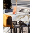 thumbnail image 5 of nqOlkjepod White Gold Marble Outdoor Tablecloth with Umbrella Hole & Zipper, Abstract Blue Simple Geometric Square Table Cover 60x60 Inch, Dining Waterproof Table Cloth Protector for Patio/Party, 5 of 7