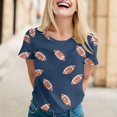 thumbnail image 2 of TSADFHJI Hauts pour Femmes Chics Imprimés Décontractés Manches Courtes Col Rond T-Shirt Blouse m Marine, 2 of 5