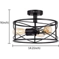 thumbnail image 4 of WUZSTAR 15 Inch Industrial Cage Ceiling Light Fixture Semi Flush Mount Chandelier Lamp, 4 of 8