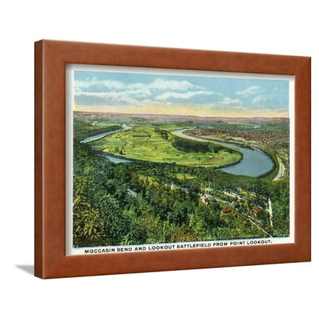 Lookout Framed Print Lookout Mountain, Tennessee - Moccasin Bend, Lookout Battlefield View from Mt Framed Print Wall Art By Lantern Press ()
