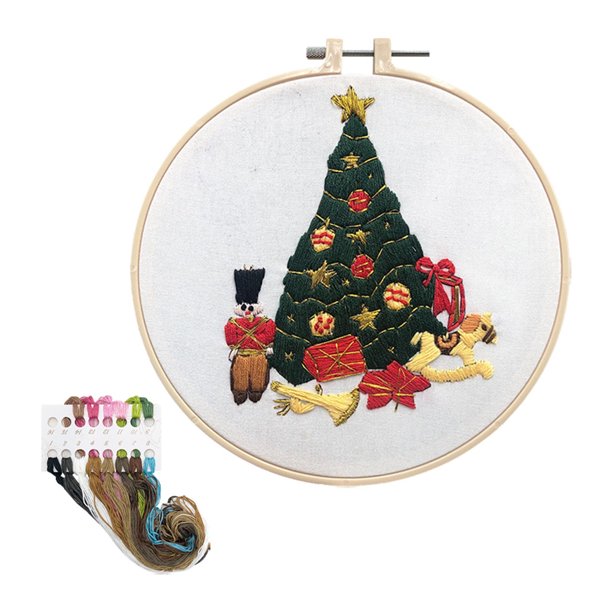 Kit de bordado navideño para practicar puntadas. Kits de puntadas en cruz. Kit de bordado navideño DIY para principiantes adultos.