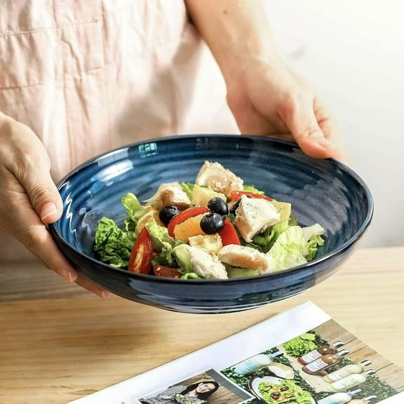 Tikooere Pasta Bowls Set of 2, 32 Oz Porcelain