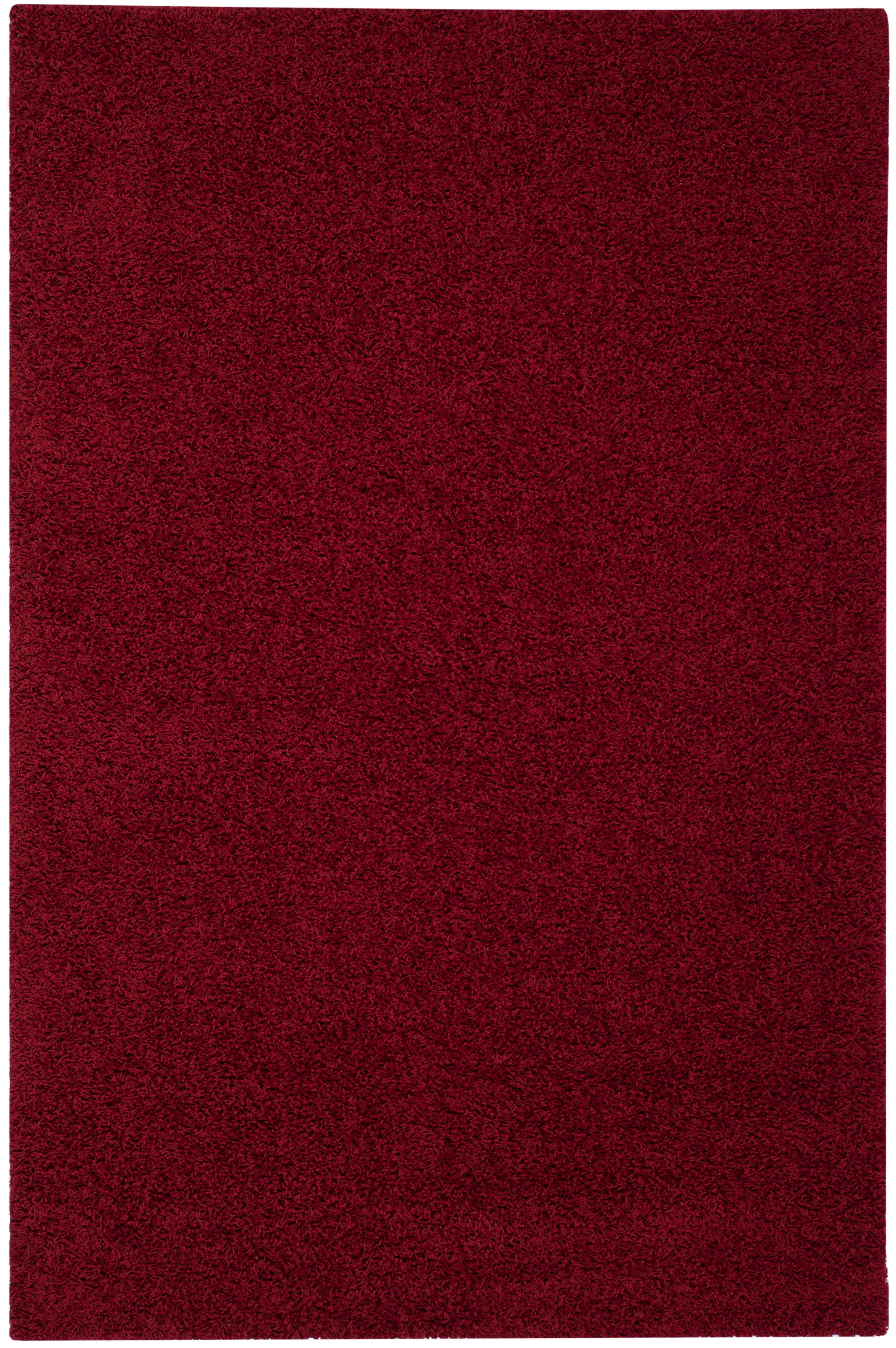 SAFAVIEH Lavena Solid Plush Shag Area Rug, Red, 4' x 6'