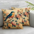 thumbnail image 3 of JEUXUS Printed on Both Sides Colorful Sparrow Singing on Magnolia Flower Tree Landscape Picture Plush Pillowcase (Universal 1) White, 3 of 5