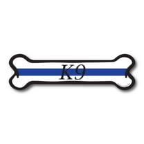 Magnet Me Up Thin Blue Line K9 Dog Bone Magnet Decal, 2"x7", Automotive Magnet
