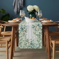 thumbnail image 2 of Green Table Runner - 90 Inch Long, Kitchen Dining Table Runner Dresser Scarves, Eucalyptus Leaves Farmhouse Decor for Coffee Tables Wedding Party Banquet, 2 of 8