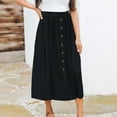 thumbnail image 2 of Eashery Long Skirts for Women Solid Comfy Womens Long Skirts Black XL, 2 of 5