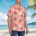 thumbnail image 5 of Daiia Strawberry Floral Hawaiian Shirt for Men Gentle Cotton Regular Short Sleeve Casual-Small, 5 of 9