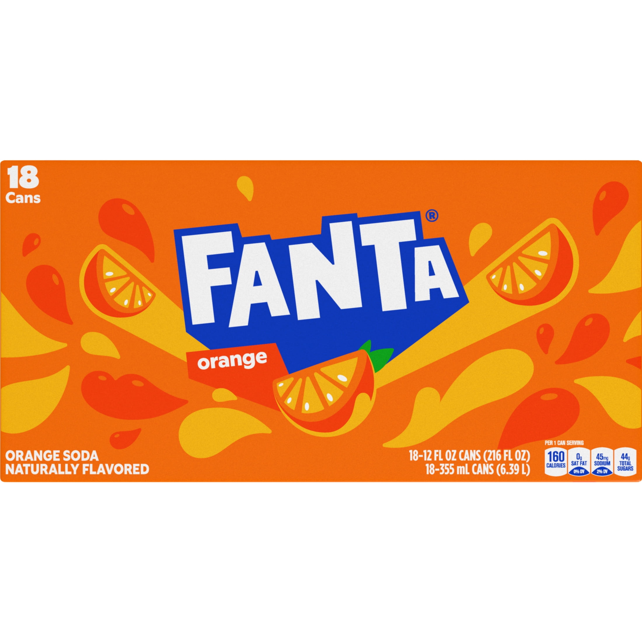 Fanta Orange Soda Pop, 12 fl oz, 18 Pack Cans
