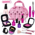 thumbnail image 1 of Kit de maquillaje infantil para niñas, set de cosméticos de juguete lavable con espejo, no tóxico y seguro, ideal para cumpleaños., 1 of 6