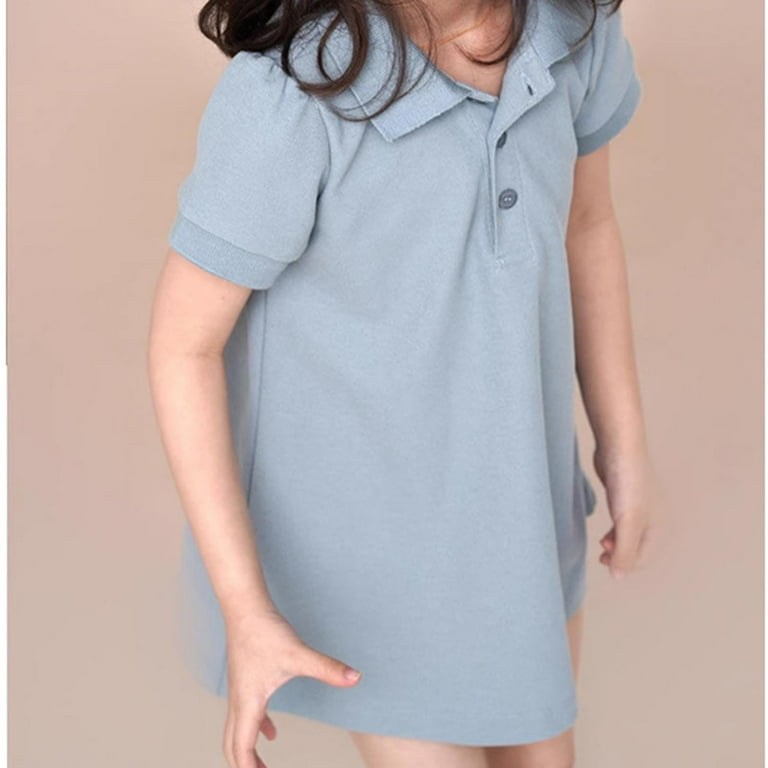 blue polo mini dress Pure Cotton Shirt Collared Blue Indo Western Dress main image 1