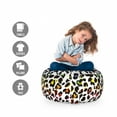 thumbnail image 2 of Leopard Print Storage Toy Bag Chair, Classical Savannah Mammal Skin Pattern with Vibrant Color Details, Stuffed Animal Organizer Washable Bag, Small Size, Multicolor, by Ambesonne, 2 of 3