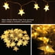 thumbnail image 5 of Guirnalda de luces de estrellas a pilas, 12 metros, 80 LED, ideal para el hogar, fiestas, Navidad, bodas y decoración de jardín, blanco cálido., 5 of 5