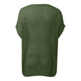 thumbnail image 6 of Womens t-shirts summer short sleeve sexy hollow out pullover tee tops stylish beach cover up comfortable knit tee wear outfits, 6 of 6