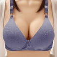 thumbnail image 2 of LOVZFMLL Bras for Women Solid Color Floral Comfort Soft Push Up Breathable Bra No Underwire Full Coverage Everyday Bralettes Blue 2XL, 2 of 6