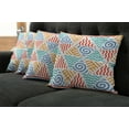 thumbnail image 5 of Ambesonne Tribal Throw Pillow Cover 4 Pack, 4 Elements Retro Art, 18", Marigold Teal Blue, 5 of 5