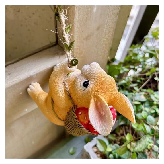 Climbing Rabbit Tree Hugger Garden Bunny Statue Resin Animal Sculpture Yard Decor for Outside