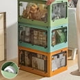 thumbnail image 3 of Kmxyo Storage Organizer High Capacity Strong Load Bearing Translucent with Handle Foldable Closets Lockers Folding Organizer Box Household Products, 3 of 8