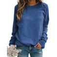 thumbnail image 1 of 2 Pack Sudadera lisa de manga larga para mujer, Tops con cuello redondo, camiseta holgada informal de talla grande, 1 of 2