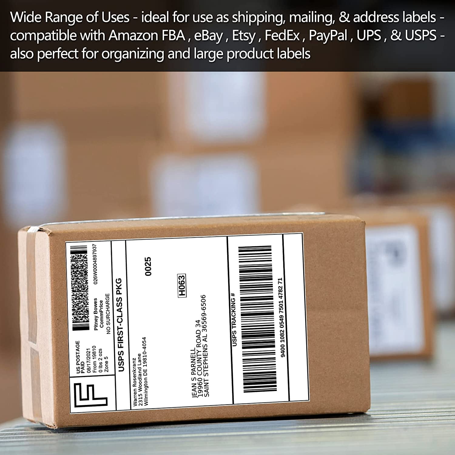 NefLaca Half Sheet Self Adhesive Shipping Labels for Laser and Inkjet Printers, 5.5" x 8.5", 500 Labels