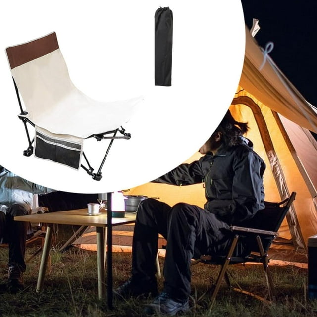 Silla de campamento Sharpla Respaldo reclinable Plegable resistente Beige