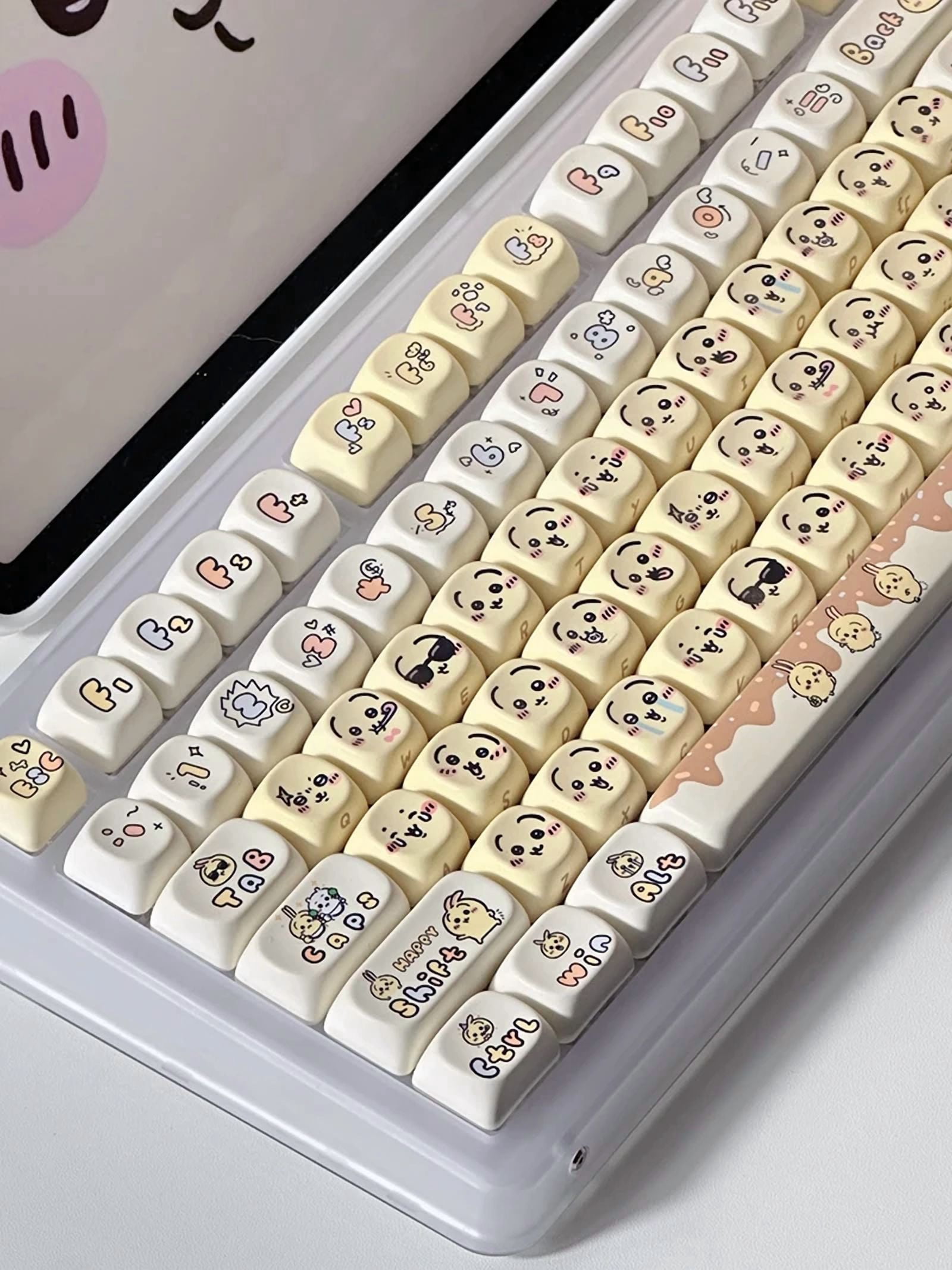 Chiikawa Anime Keycap Set for Mechanical Keyboards Ergonomic Keycap Design Material Keycap Multi-Color Keycaps Cute Collect