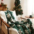 thumbnail image 5 of Christmas Throw Blanket - Green Snowflake Design Soft Flannel & Cozy Fleece Blanket for Couch Bed - Sherpa Plush Winter Blanket for Women Girls Christmas Decor, 50x60 Inches, 5 of 7