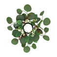 thumbnail image 2 of Anillo de vela de hoja de eucalipto de imitación, decoración, diámetro interior. Corona de candelabro de 8 cm Verde, 2 of 9