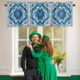 thumbnail image 5 of Bohemia Ethnic Style Valances for Windows, Abstract Blue Tribal Flowers Rod Pocket Valance Short Window Treatments Curtains for Kitchen Bathroom Bedroom Decor, 56 x 16 Inches, 5 of 9