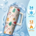 thumbnail image 4 of 30oz Xmas Tumbler with Lid and Straw, Stainless Steel Cup with Handle Elk Travel Coffee Mug, Holiday Gifts, 4 of 5