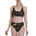 thumbnail image 2 of Picia Christmas Gold Deers1 Women's High Waisted Bikini Scoop Neck Swimsuit Two Pieces Bathing Suit-X-Large, 2 of 8