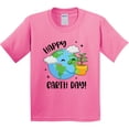 thumbnail image 3 of Inktastic Happy Earth Day Cute Smiling Planet Earth with Tree Youth T-Shirt, 3 of 5