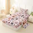 thumbnail image 2 of Castle Fairy Cute Halloween Stamp Twin Sheets 3pcs,Ghost Pumpkin Bat Doodle Motif Bedding,Blush Cream Black,1 Fitted Sheet,1 Flat Sheet and 1 Pillowcase, 2 of 6