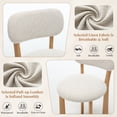 thumbnail image 6 of Dayalane Mid Century Modern Bar Stools Set of 2, 26" Counter Height Sherpa Upholstered Stools with Curved Back, X-Shape Wood Legs for Kitchen Island, Dining Room, Beige, 6 of 8
